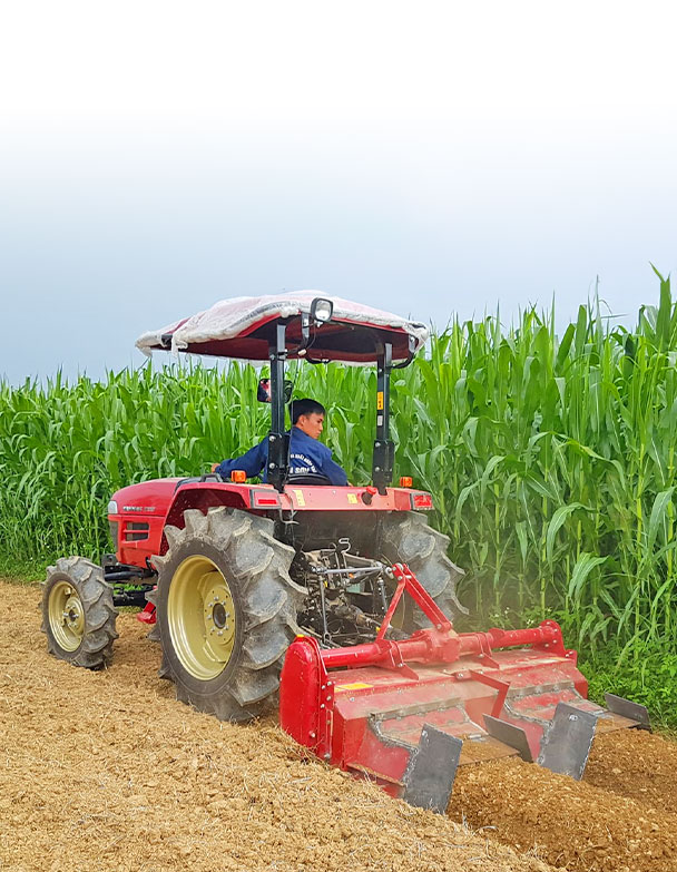 Máy kéo Yanmar EF514T làm việc tại HTX Nông nghiệp Trường Anh, Tp. Cao Bằng